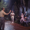 New York City Ballet production of movie version of "A Midsummer Night's Dream"; George Balanchine on the set with Richard Rapp as Bottom, Suzanne Farrell as Titania and Edward Villella as Oberon, choreography by George Balanchine (New York)