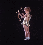 New York City Ballet production of movie version of "A Midsummer Night's Dream" with child holding bow and arrow portraying Cupid, choreography by George Balanchine (New York)