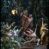 New York City Ballet production of movie version of "A Midsummer Night's Dream"; scene with butterflies in forest, with Arthur Mitchell as Puck and Karen Morrell (C), choreography by George Balanchine (New York)