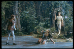 New York City Ballet production of the movie version of "A Midsummer Night's Dream" with Edward Villella as Oberon watching Mimi Paul and Roland Vazquez as Helena and Demetrius, choreography by George Balanchine (New York)
