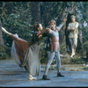 New York City Ballet production of the movie version of "A Midsummer Night's Dream" with Edward Villella as Oberon watching Mimi Paul and Roland Vazquez as Helena and Demetrius, choreography by George Balanchine (New York)
