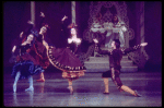 Suzanne Erlon and Bruce Wells in a Spanish dance (Chocolate), in a New York City Ballet production of "The Nutcracker."