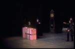 Arrival of Drosselmeyer and his nephew with gifts, in a New York City Ballet production of "The Nutcracker" (New York)
