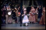 Shaun O'Brien as Drosselmeyer being greeted by Mary, in a New York City Ballet production of "The Nutcracker" (New York)