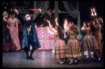 Shaun O'Brien as Drosselmeyer entertaining children with magic tricks, in a New York City Ballet production of "The Nutcracker" (New York)
