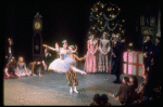 Shaun O'Brien as Drosselmeyer entertaining children with dancing dolls (incl. Nichol Hlinka as Columbine), in a New York City Ballet production of "The Nutcracker" (New York)