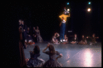 Shaun O'Brien as Drosselmeyer entertaining children with Bryan Pitts as the toy soldier, in a New York City Ballet production of "The Nutcracker" (New York)