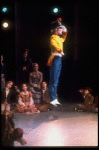 Shaun O'Brien as Drosselmeyer entertaining children with Bryan Pitts as the toy soldier, in a New York City Ballet production of "The Nutcracker" (New York)