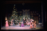 Act I party scene with grandparents at center, in a New York City Ballet production of "The Nutcracker" (New York)