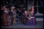 Act I party scene with grandparents at center, in a New York City Ballet production of "The Nutcracker" (New York)