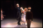 Shaun O'Brien as Drosselmeyer comforting Mary with her broken Nutcracker, in a New York City Ballet production of "The Nutcracker" (New York)