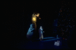 Shaun O'Brien as Drosselmeyer atop the grandfather clock directing the mice, in a New York City Ballet production of "The Nutcracker" (New York)