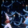 Bunny pulling Mouse King's tail to distract him from the fallen Nutcracker, in a New York City Ballet production of "The Nutcracker" (New York)
