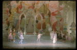 Patricia Wilde as the Sugar Plum Fairy welcoming Mary and the Prince to the Land of the Sweets, in a New York City Ballet production of "The Nutcracker."