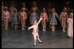 Peter Boal as the Prince performing the Pantomime of the battle with the Mouse King, in a New York City Ballet production of "The Nutcracker" (New York)