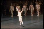 Peter Boal as the Prince performing the Pantomime of the battle with the Mouse King, in a New York City Ballet production of "The Nutcracker" (New York)