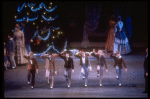 Party scene with boys marching, in a New York City Ballet production of "The Nutcracker" (New York)