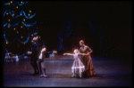 Party scene with Mary and Nathaniel reluctant to say goodbye, in a New York City Ballet production of "The Nutcracker" (New York)