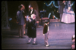 Party scene with Jerome Robbins as Drosselmeyer, in a New York City Ballet production of "The Nutcracker" (New York)