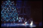 Mary throwing shoe to distract Mouse King from the fallen Nutcracker, in a New York City Ballet production of "The Nutcracker" (New York)