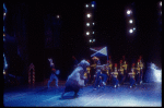 Toy soldiers and mice fighting, in a New York City Ballet production of "The Nutcracker" (New York)