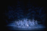 Snow scene, in a New York City Ballet production of "The Nutcracker" (New York)