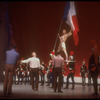 New York City Ballet production of "Tricolore" with Jerome Robbins rehearsing dancers, Nina Fedorova with flag (New York)