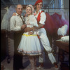 New York City Ballet production of "Tricolore" designer Rouben Ter-Arutunian with Elise Ingalls and Peter Frame modelling his costume designs (New York)