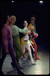 New York City Ballet production of "Scherzo Fantastique" with Victor Castelli, Bryan Pitts, Gelsey Kirkland and Bart Cook taking a bow, choreography by Jerome Robbins (New York)