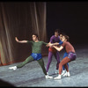 New York City Ballet production of "Four Chamber Works" (Octet) with Douglas Hay held by Christopher d'Amboise, Jean-Pierre Frohlich and Christopher Fleming, choreography by Jerome Robbins (New York)