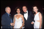 New York City Ballet backstage during the Tchaikovsky Festival, George Balanchine with New York State Governor Hugh Carey and his wife, with Lee Radziwill (R). (New York)
