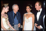 New York City Ballet backstage during the Tchaikovsky Festival, (L-R) dancer Lisa Jackson, George Balanchine and New York State Governor Hugh Carey and his wife (New York)