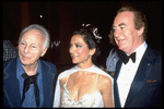 New York City Ballet backstage during the Tchaikovsky Festival, George Balanchine with New York State Governor Hugh Carey and his wife (New York)