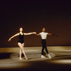 New York City Ballet production of "Agon" during filming for television NET Dance: USA with Suzanne Farrell and Arthur Mitchell, choreography by George Balanchine (New York)