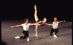 New York City Ballet production of "Agon" with Karin von Aroldingen, Victor Castelli and Tracy Bennett, choreography by George Balanchine (New York)