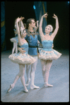 New York City Ballet production of "Tchaikovsky Piano Concerto No. 2" (Ballet Imperial) with Karen Morrell, Earle Sieveling and Margaret Wood, choreography by George Balanchine (New York)