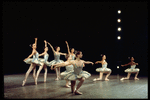 New York City Ballet production of "Divertimento No. 15" with Wilhelmina Frankfurt in foreground, choreography by George Balanchine (New York)