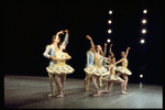 New York City Ballet production of "Divertimento No. 15" with Tracy Bennett and Susan Pilarre, Maria Calegari in foreground, choreography by George Balanchine (New York)