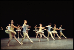 New York City Ballet production of "Divertimento No. 15" with Marjorie Spohn and Tracy Bennett at left, choreography by George Balanchine (New York)