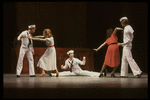 New York City Ballet production of "Fancy Free" with Sara Leland and Mikhail Baryshnikov, Jean-Pierre Frohlich and Peter Martins, choreography by Jerome Robbins (New York)