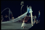 New York City Ballet production of "Mother Goose" with Muriel Aasen and Daniel Duell, Delia Peters kneeling, choreography by Jerome Robbins (New York)