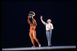 New York City Ballet production of "Orpheus" with George Balanchine rehearsing Lorca Massine, choreography by George Balanchine (New York)