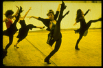 Lead dancer Charlotte d'Amoise (C) with other dancers rehearsing role of Anita for "West Side Story" segment in "Jerome Robbins' Broadway."