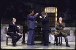 Actors (L-R) Werner Klemperer, Len Cariou, Austin Pendleton and Phillip Bosco in a scene from the Roundabout Theatre's prod. of the play "Master Class." (New York)