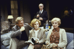 Scene from play "The Cocktail Hour" with actors (L-R) Nancy Marchand, Keene Curtis (in rear), Holland Taylor and Bruce Davison.