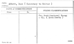 Abbott, Inez (Secretary to Editor)