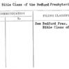 Adult Bible Class of the Bedford Presbyterian Church
