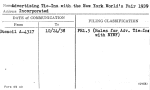 Advertising Tie-Ins with the New York World's Fair 1939 Incorporated