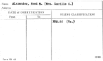Alexander, Fred M. (Mrs. Lucille C.)