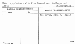 Appointment with Miss Howard re: Colleges and Universities